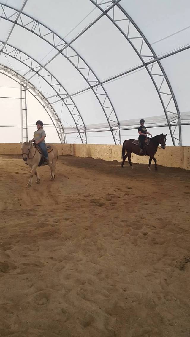 riding in arena